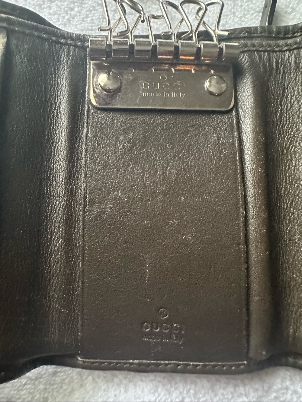 Authentic Gucci Guccissima Dark Brown Leather 6-Key Holder Wallet Coin Pouch - Picture 6 of 10